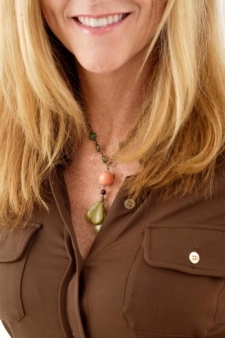 brown shirt dress after necklace