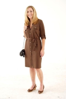full brown shirt dress
