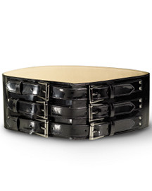 patent leather wide belt