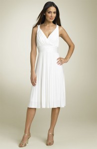 white-pleats The empire waist and V-neck is very flattering
