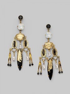 Chandelier earrings look fill in a heart shaped face.