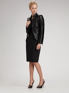 BLACK LEATHER A single leather piece is more elegant than head to toe leather