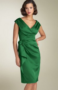 good green satin sheath Do