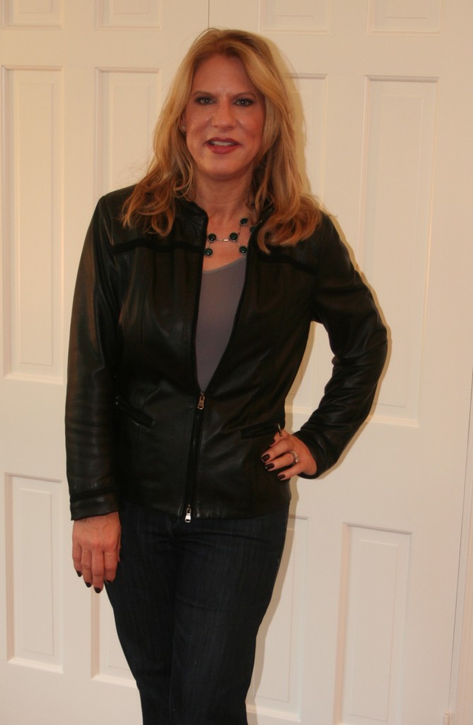 Deb. A. black leather