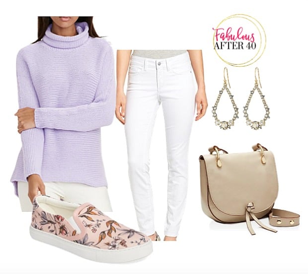 Slip ons - white jeans lilac top