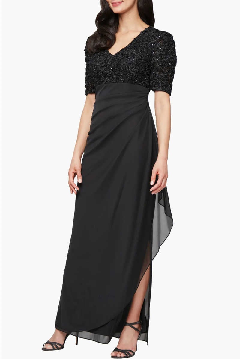 black step mother of the bride gown