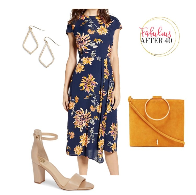 Dark Florals - Navy Wrap Dress