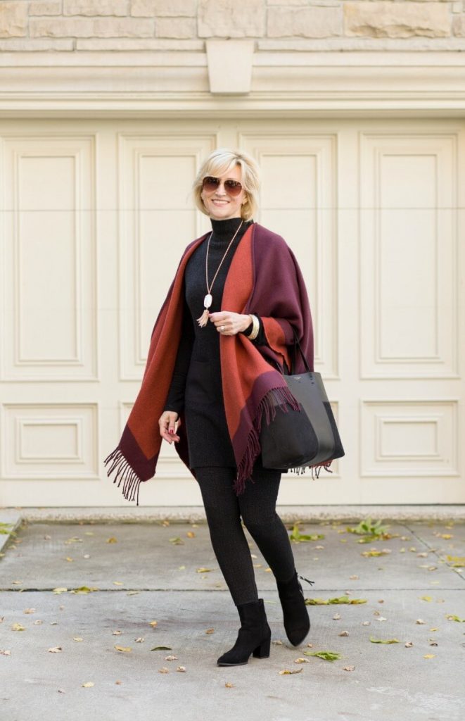 How to Wear a Fall Poncho