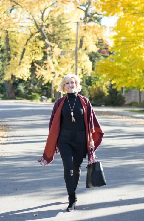 How to Wear a Fall Poncho