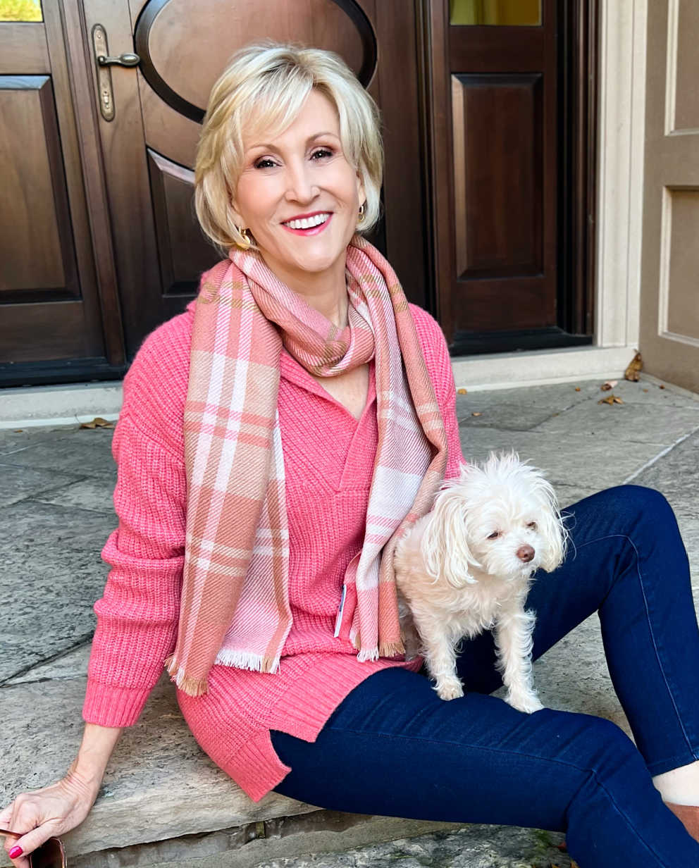 pink plaid scarf