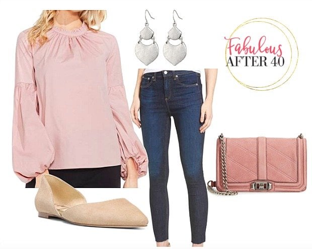 Pink Victorian Collar Skinny Jeans