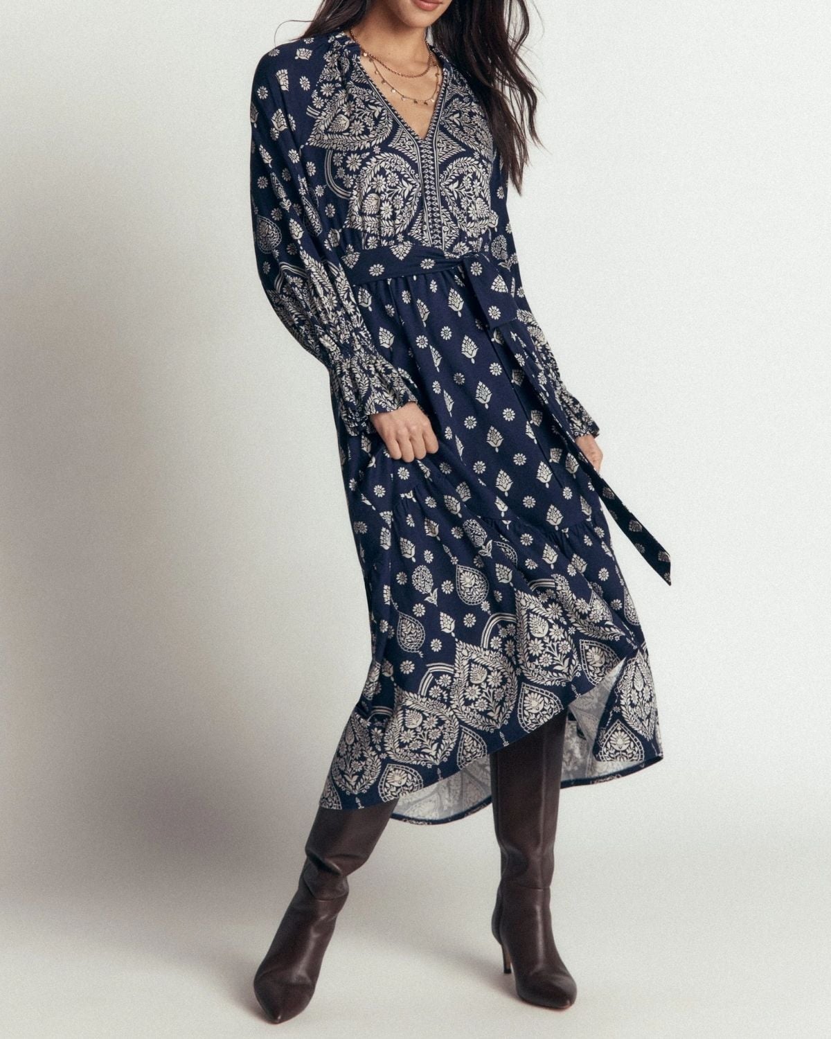BODEN Blouson Tiered Jersey Dress