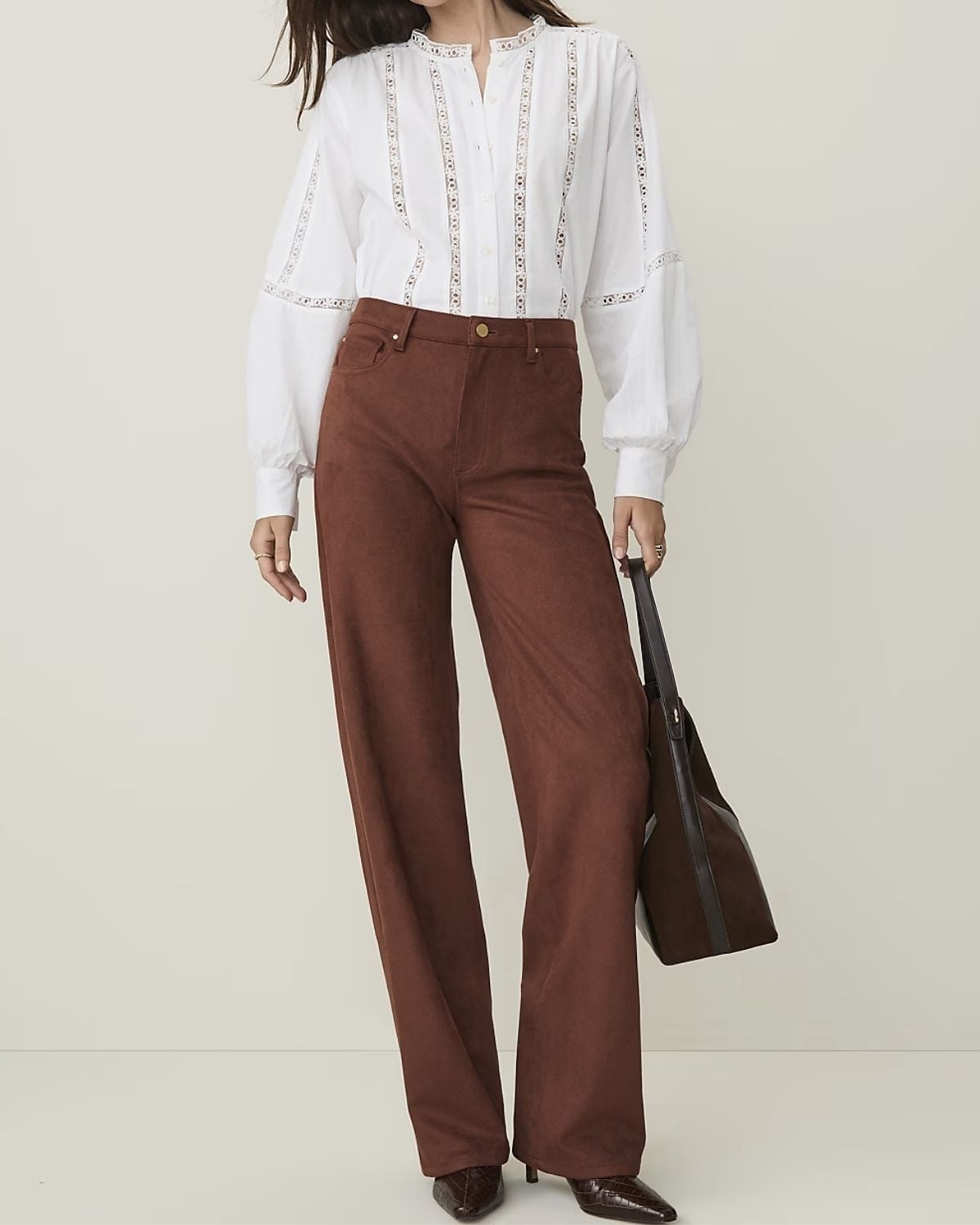 Ann Taylor Weekend Faux Suede Straight Pant
