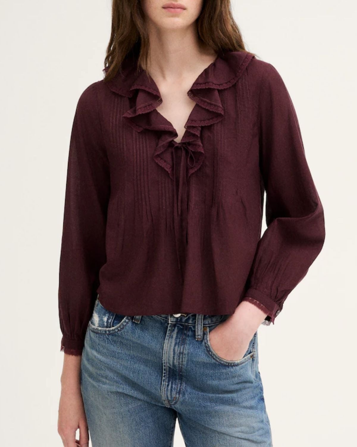 Madewell The Georgina Top in Smoked Claret