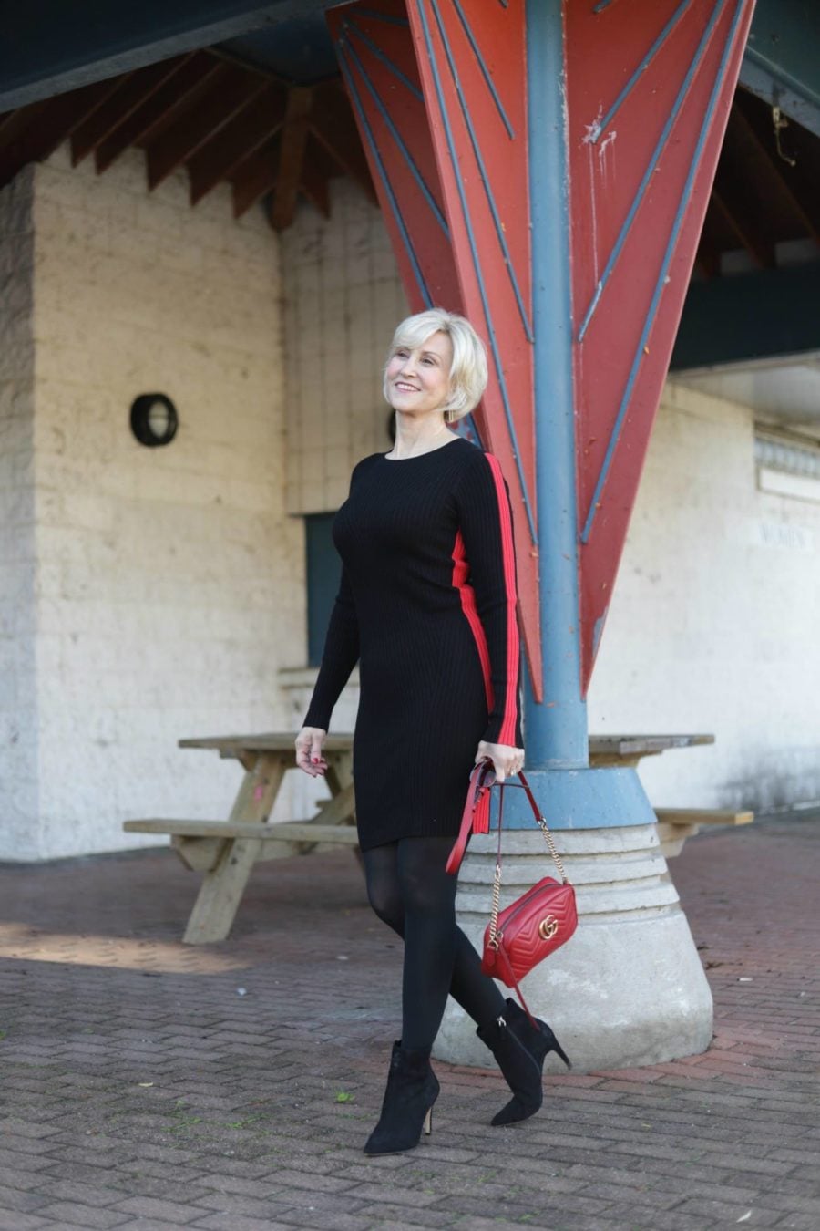 Side Stripe Sweater Dress