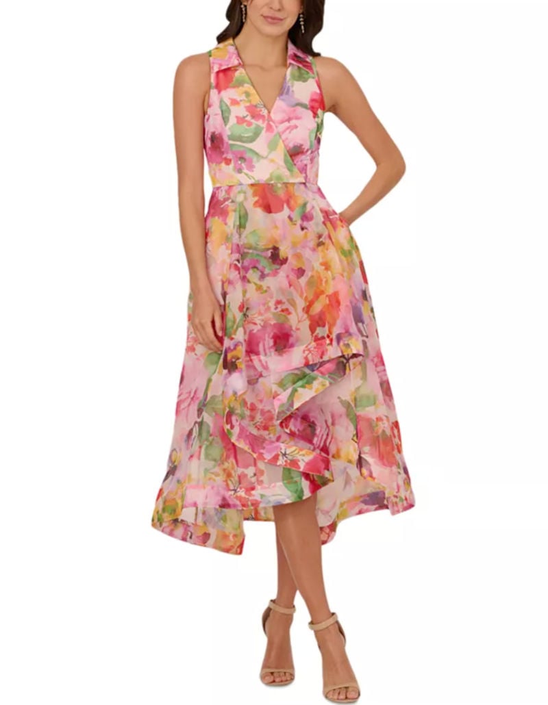 Floral cocktail dress | What to Wear to a Vineyard Wedding