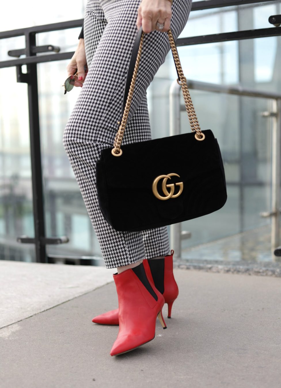 How to Wear Red Ankle Booties To Energize An Outfit -