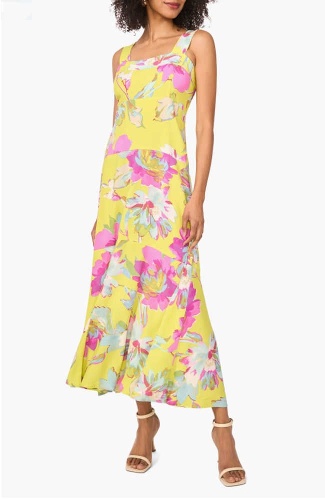 Tiered Yellow Floral Maxi Dress Tiered Yellow Floral Maxi Dress
