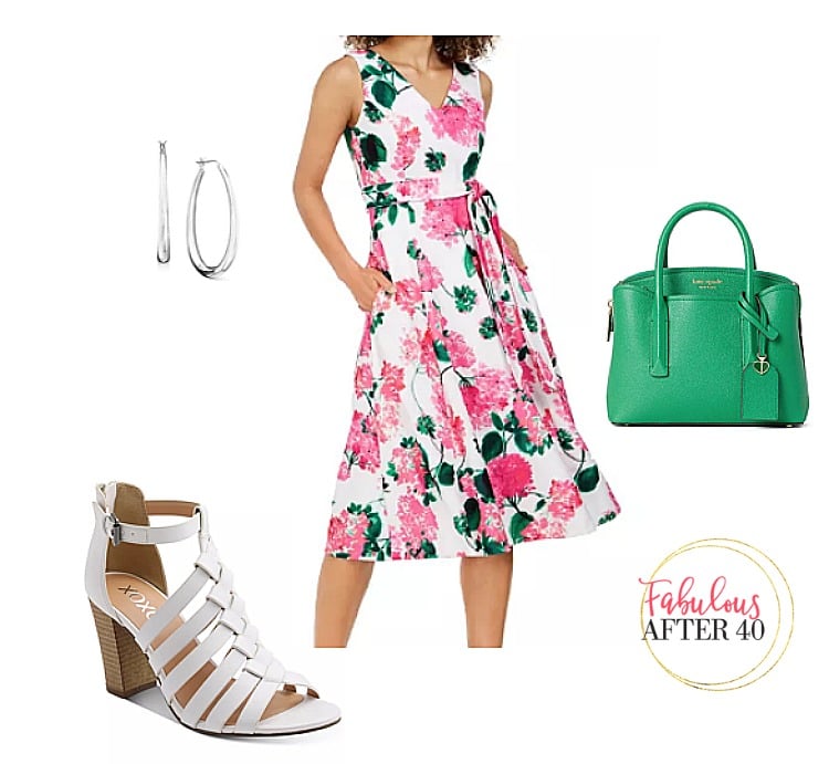Bridal Shower Guest outfit- White Floral Tie