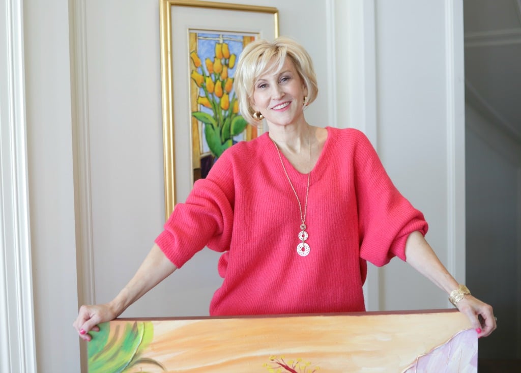 Pink ribbed oversize Topshop sweater | Deborah Boland over 50 fashion blogger