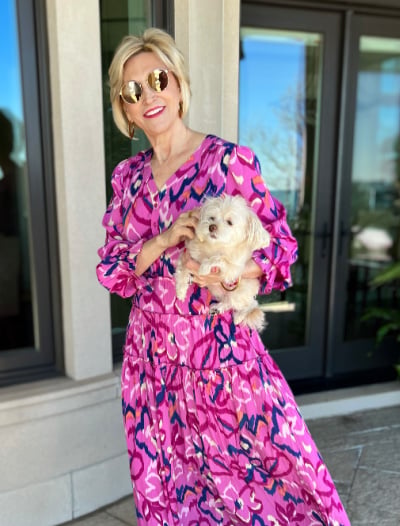 purple maxi dress