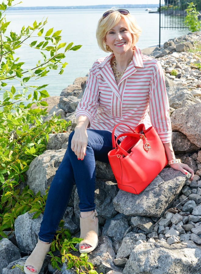 red tunic shirt