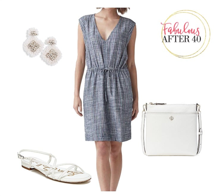 Navy Drawstring Waist Dress