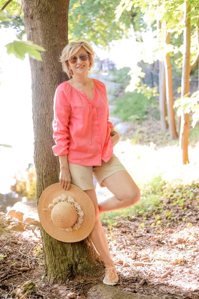 boho peasant blouse, shorts