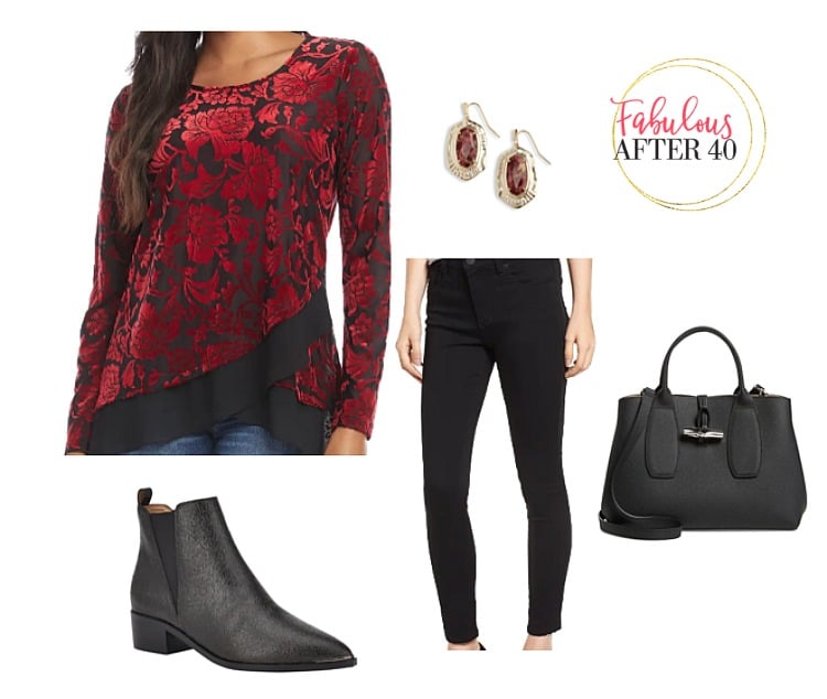 black velvet top outfit