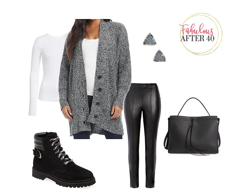slouchy sweater- gray cardigan
