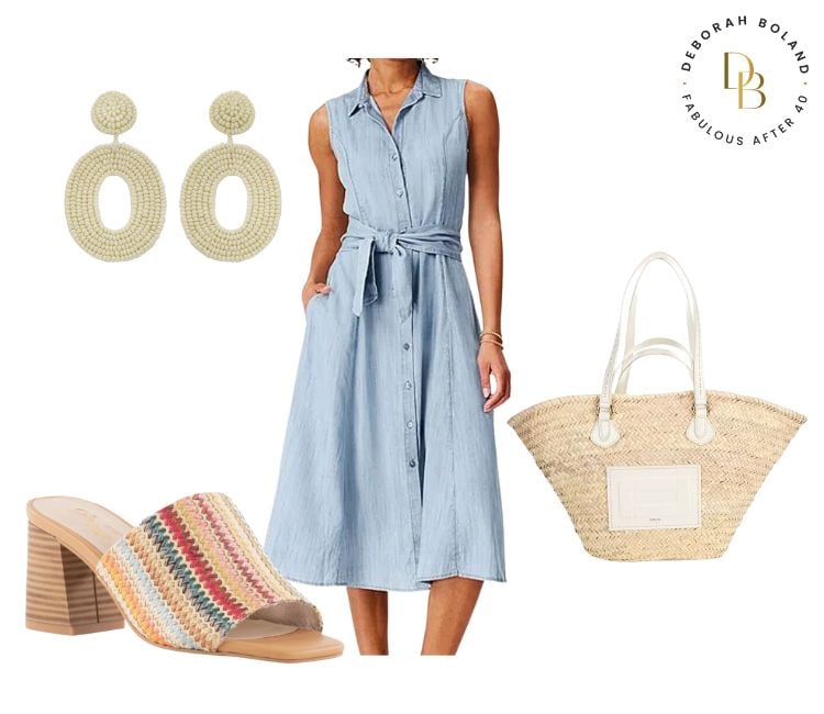 Light wash denim dress