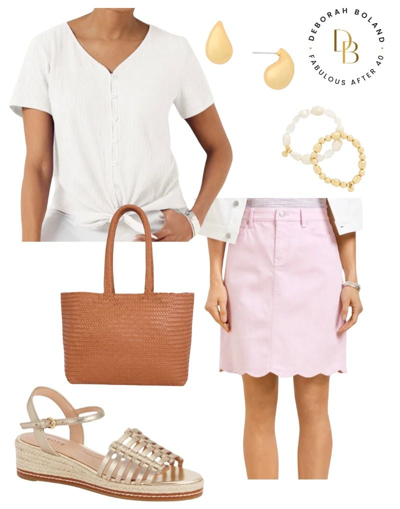 spring skirt outfits over 40