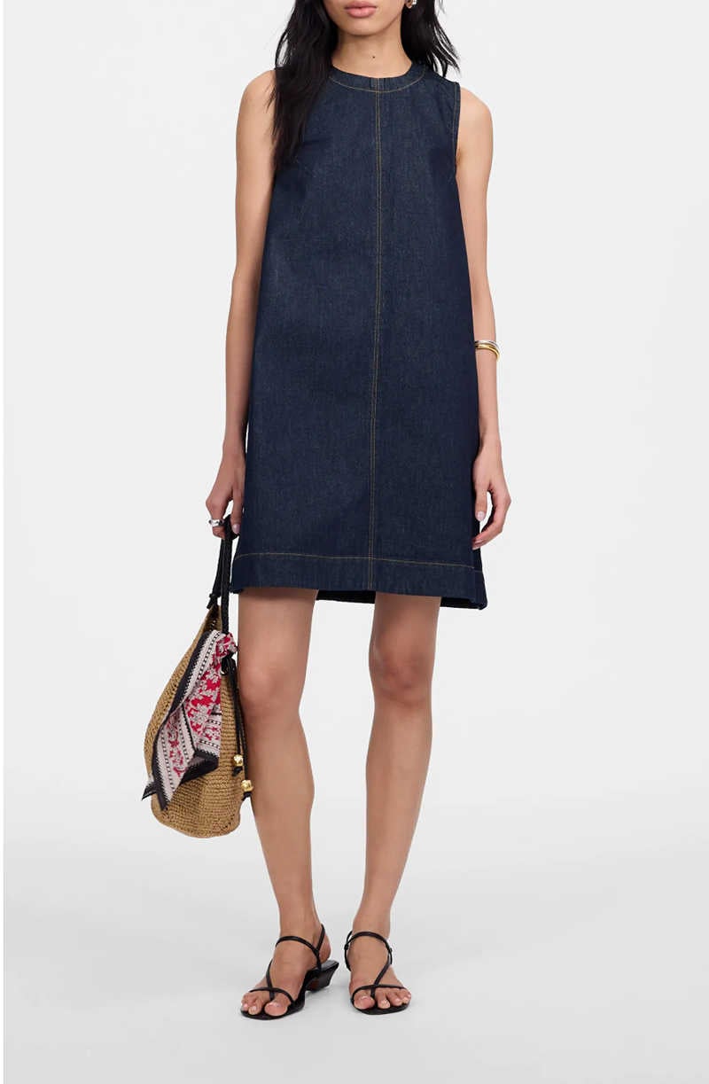 summer dress for women over 40 denim shift
