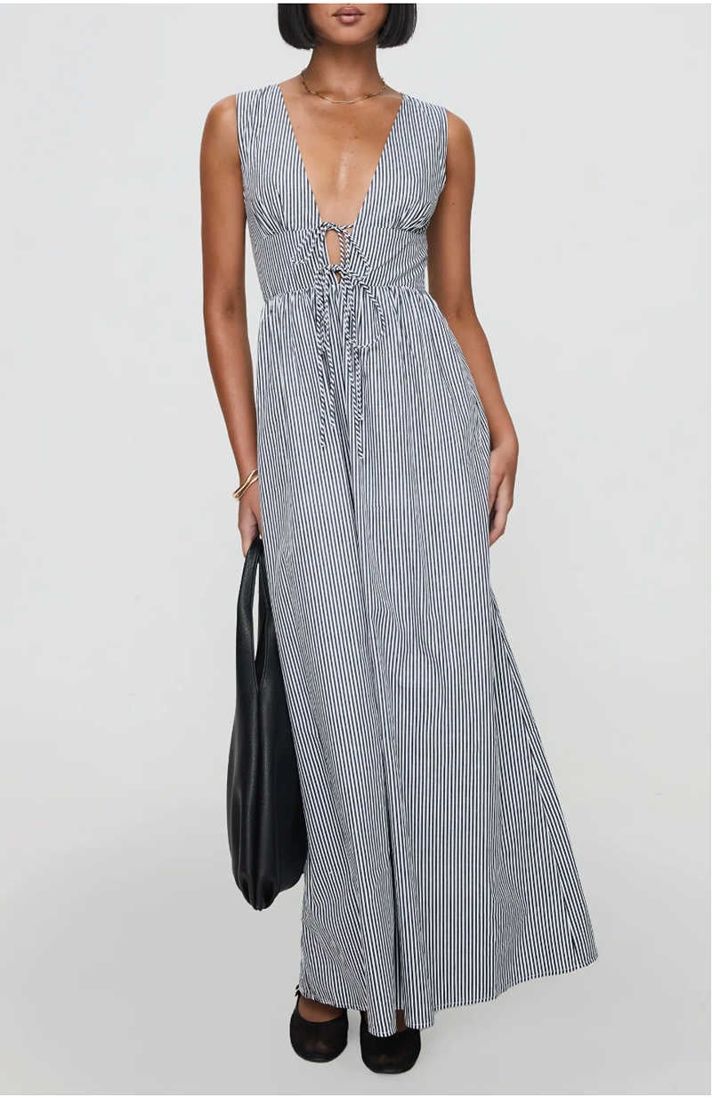 summer dresses for women over 50 striped dress with ties