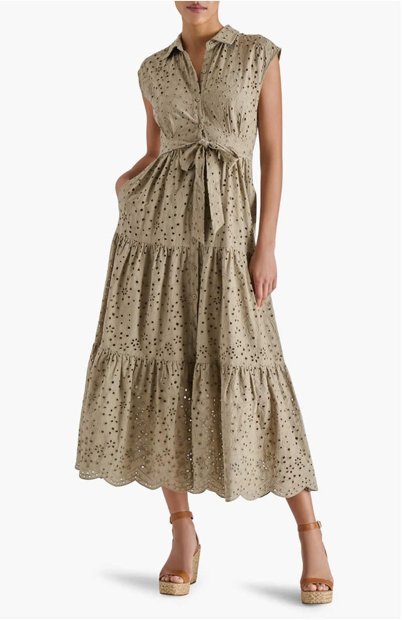 tiered mid shirtdress - summer dress for women over 50