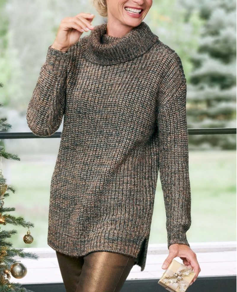 Soft Surroundings Starlight Shaker Cowl Neck Sweater