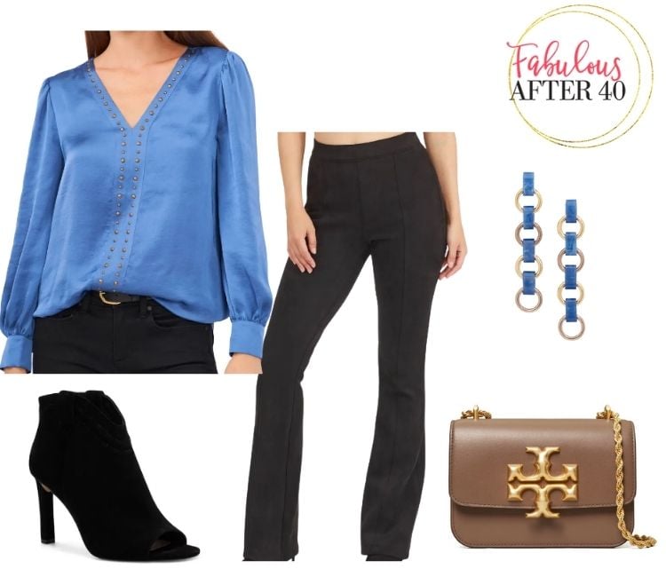 Black Suede Flare Pants - suede