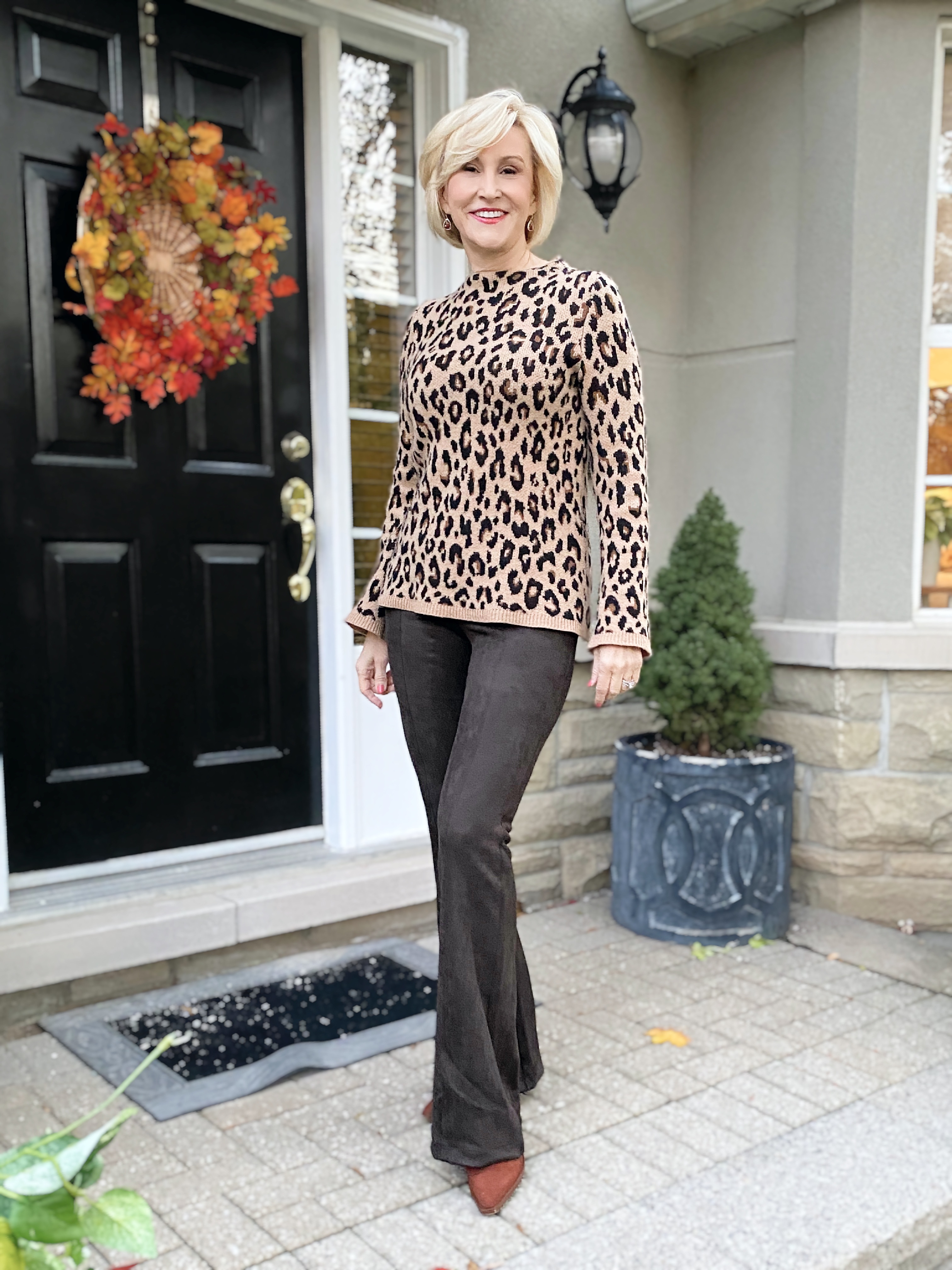 How to Rock Faux Suede Flare Pants -