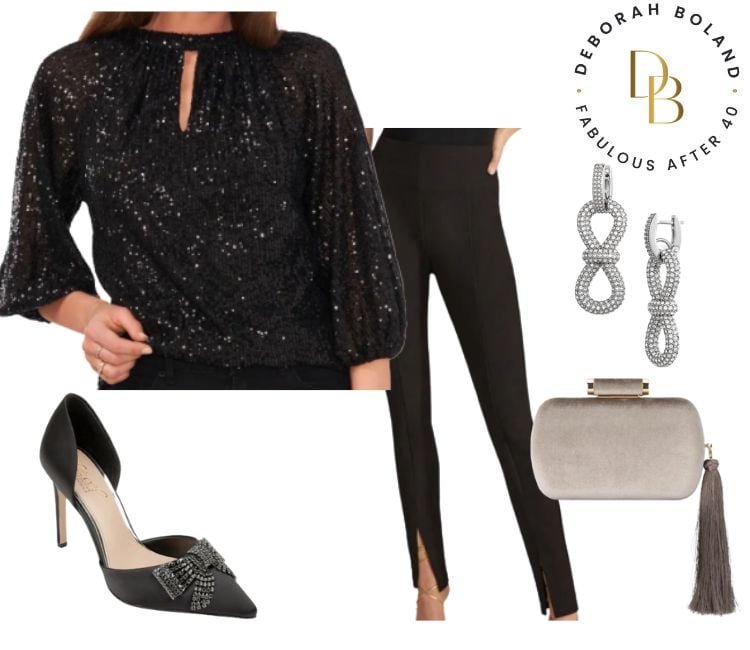 Sequin Top - Black Key Hole