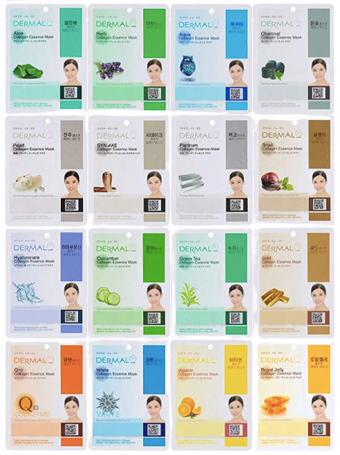 16 Combo Pack Full Face Facial Sheet Mask
