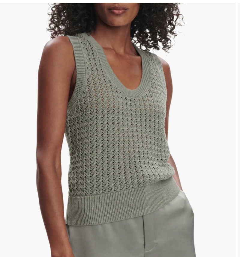 green open knit crochet sweater | Modern Ways to Wear Crochet Tops