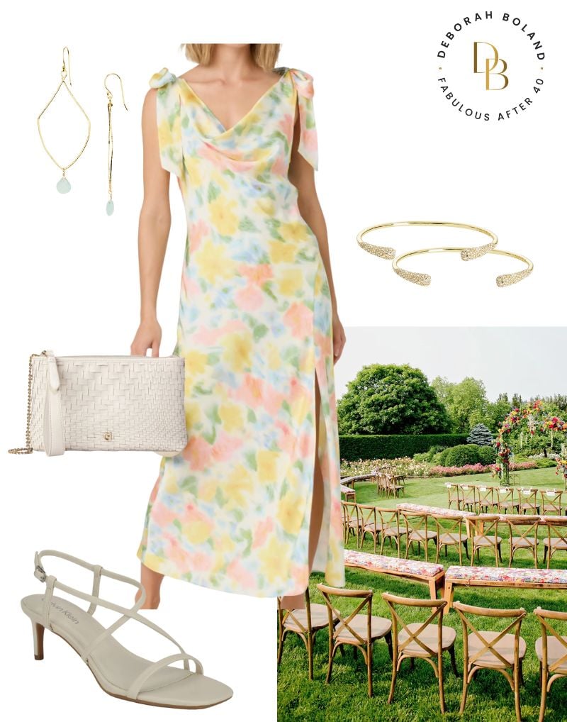 garden wedding guest dress - watercolor maxi