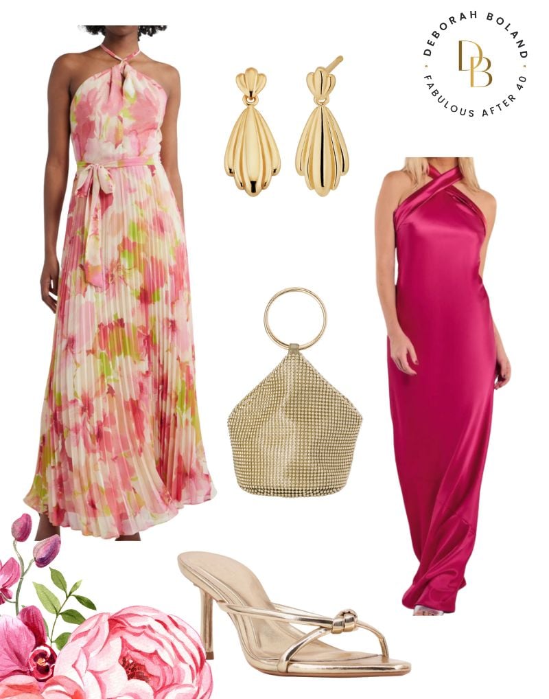 garden wedding attire - pink maxi dresses