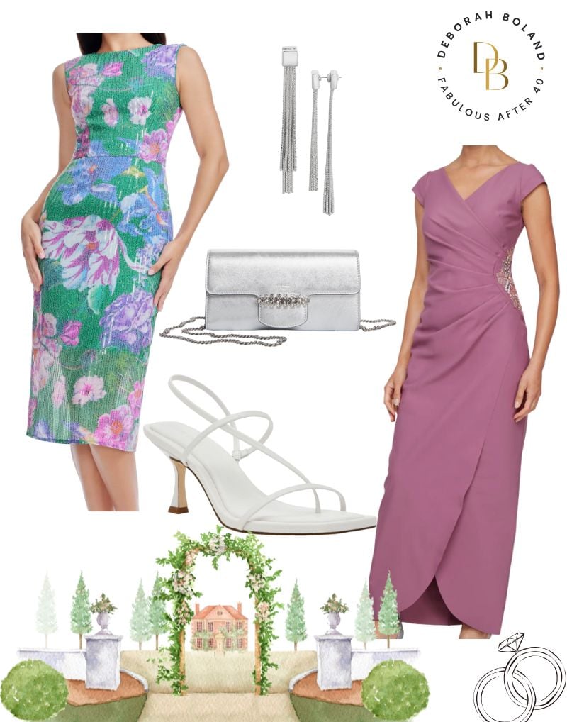 garden wedding guest dresses - floral and mauve