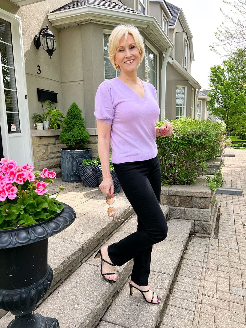 purple puff sleeve Best Spring Sweaters Amazon