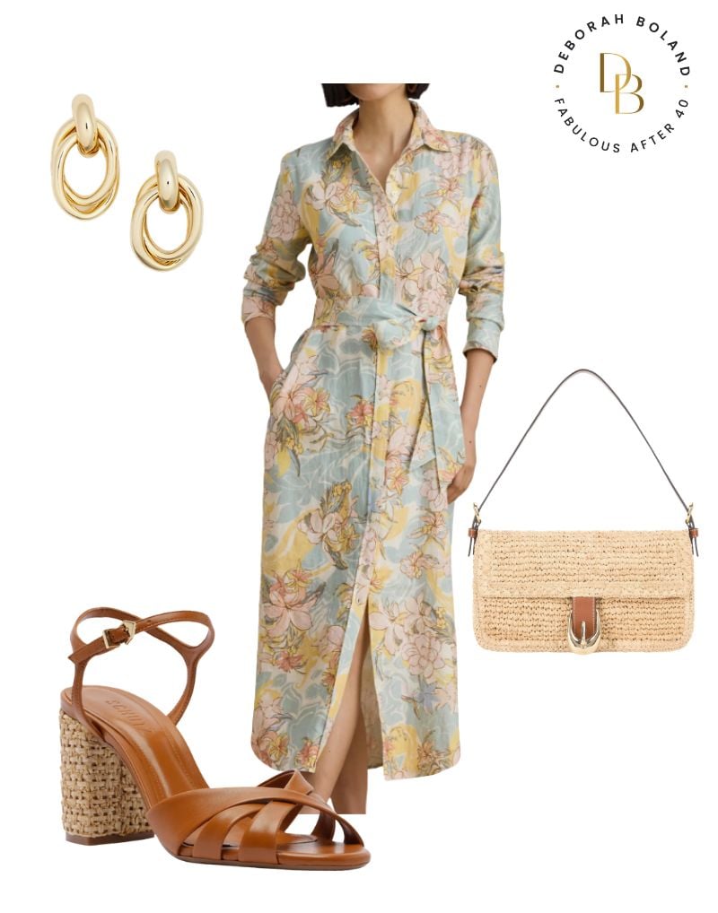 floral midi shirtdress
