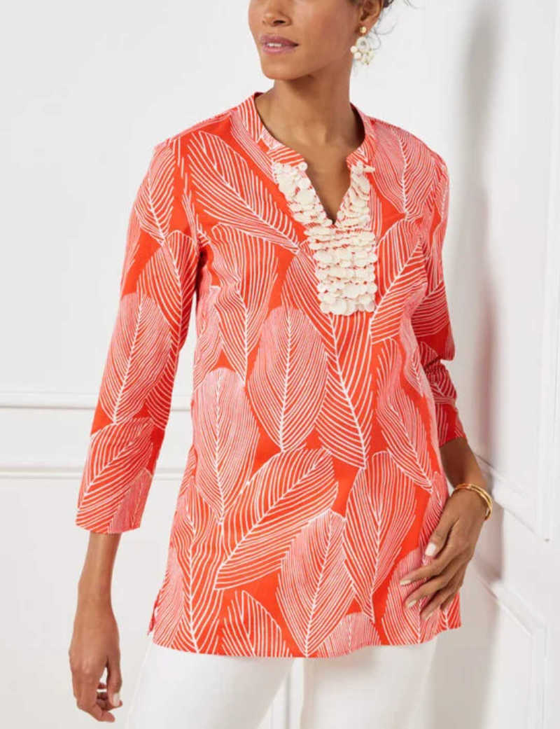 Embellished Palm Tunic Top