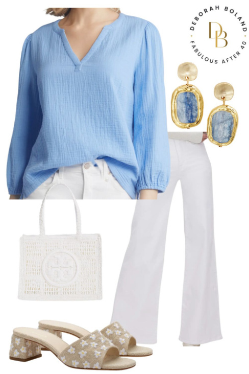 MARIAS TOP IN DOUBLE GAUZE