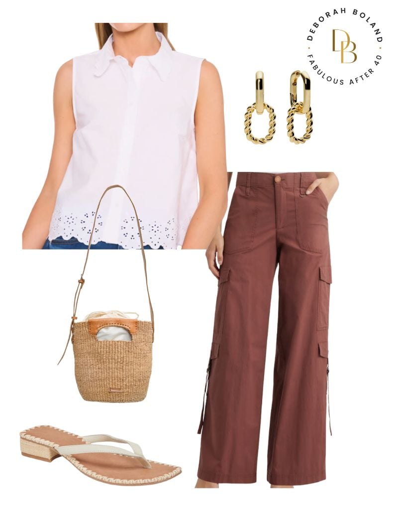 Brown Wide-Leg Cargos