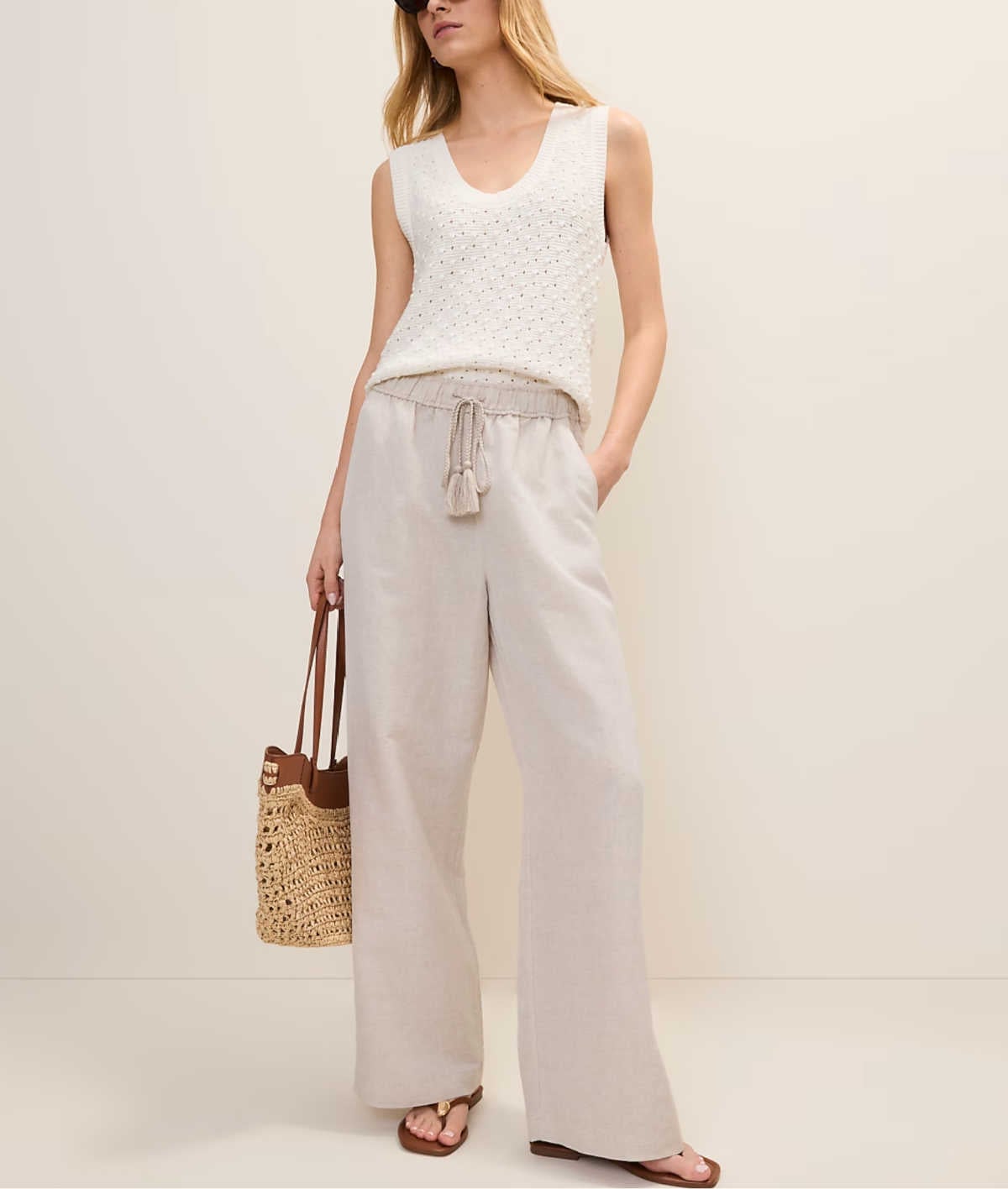linen pants knit top for nyc
